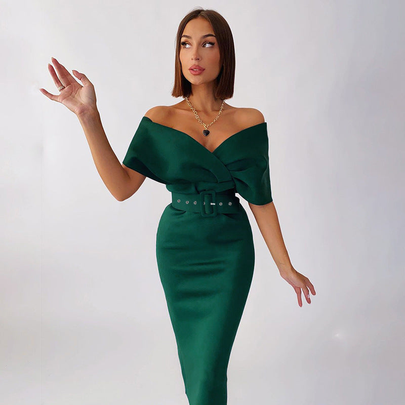 High-end High-waist Off The Shoulder Dress
