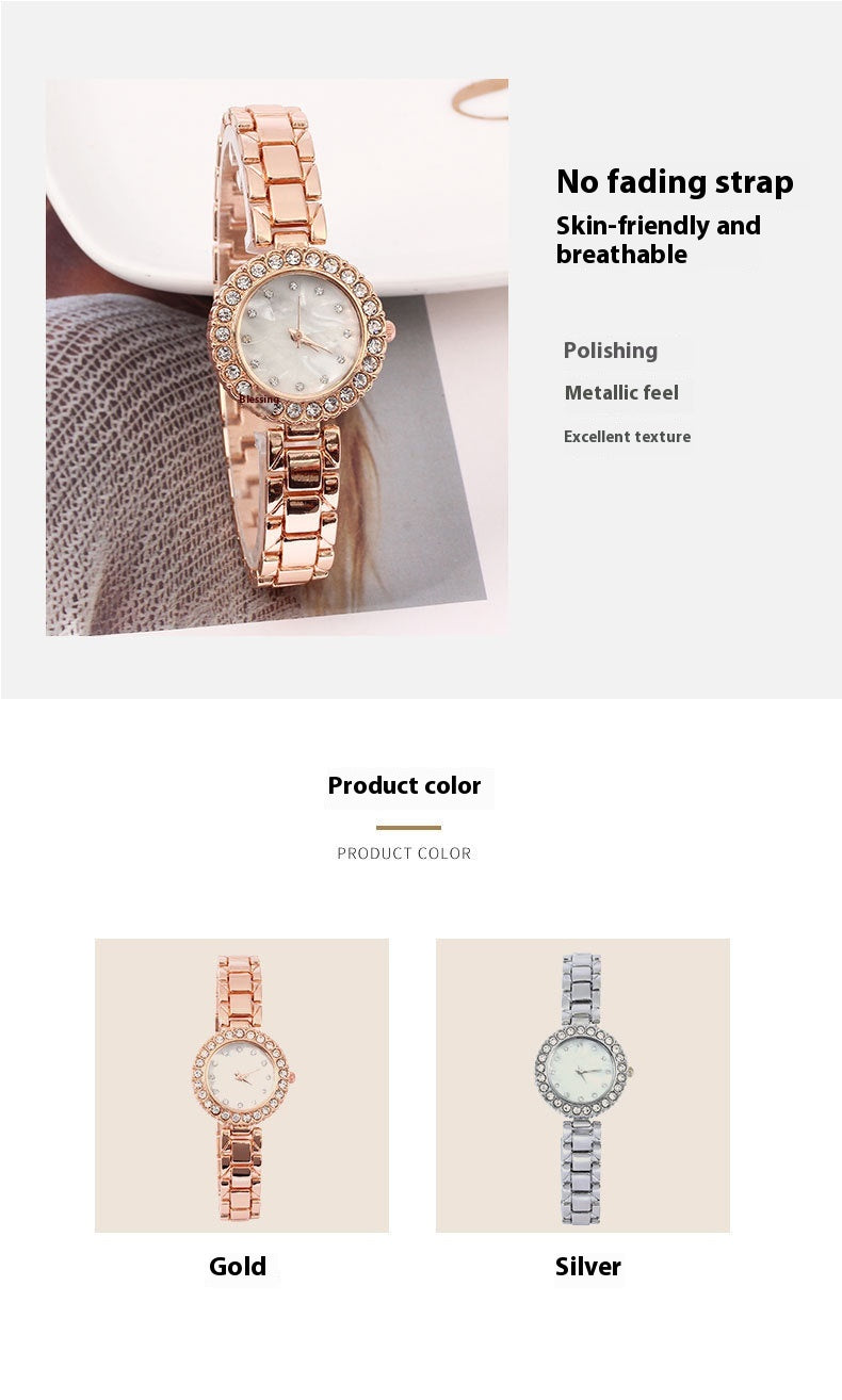Women's Casual Diamond Quartz Bracelet & Watch