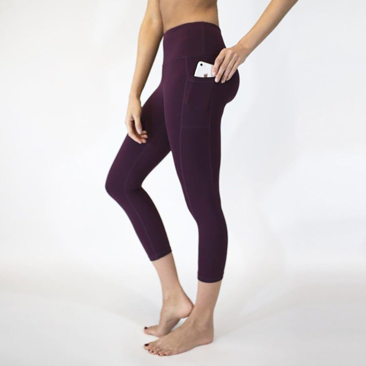 3 Pcs Set Solid Color Yoga Pants For Women With Pockets