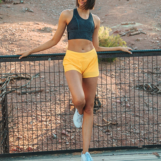 Double Layered Sports Shorts W/ Pockets