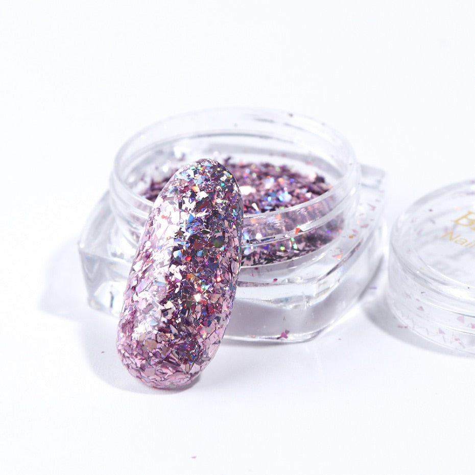 Mix Glitter Nail Art Powder Flakes Set