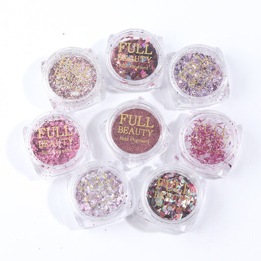 Mix Glitter Nail Art Powder Flakes Set