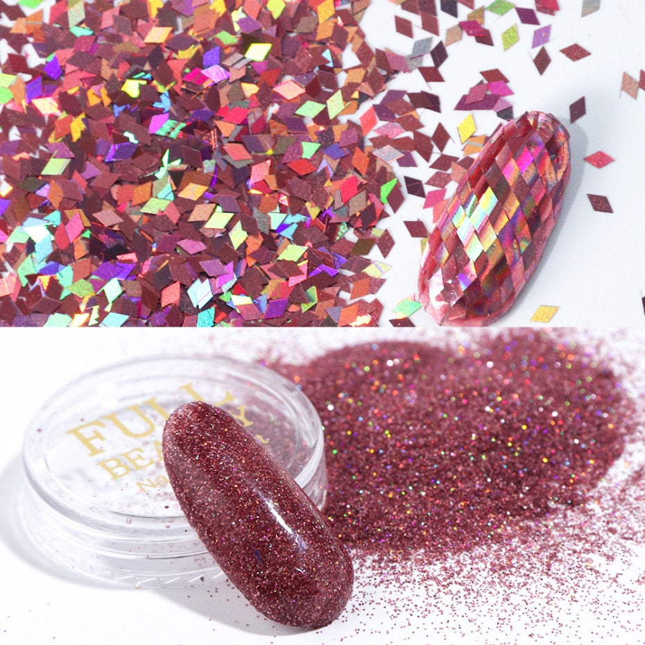 Mix Glitter Nail Art Powder Flakes Set
