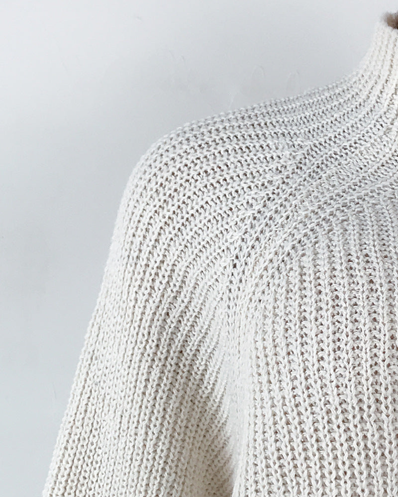 Long Solid Turtleneck Sweater Dress