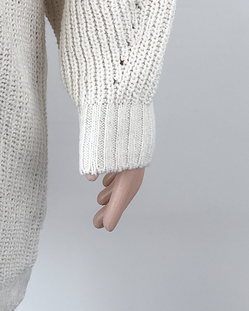 Long Solid Turtleneck Sweater Dress