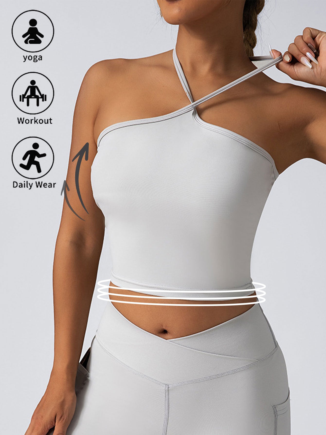 Crop Top W/ Built In Pads Sports Bras