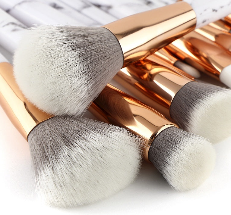 15 Pcs Marble Makeup Brush Set