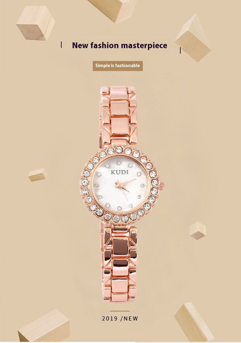 Women's Casual Diamond Quartz Bracelet & Watch