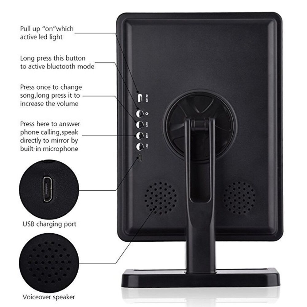 Touch Screen Makeup Mirror & Bluetooth Speaker