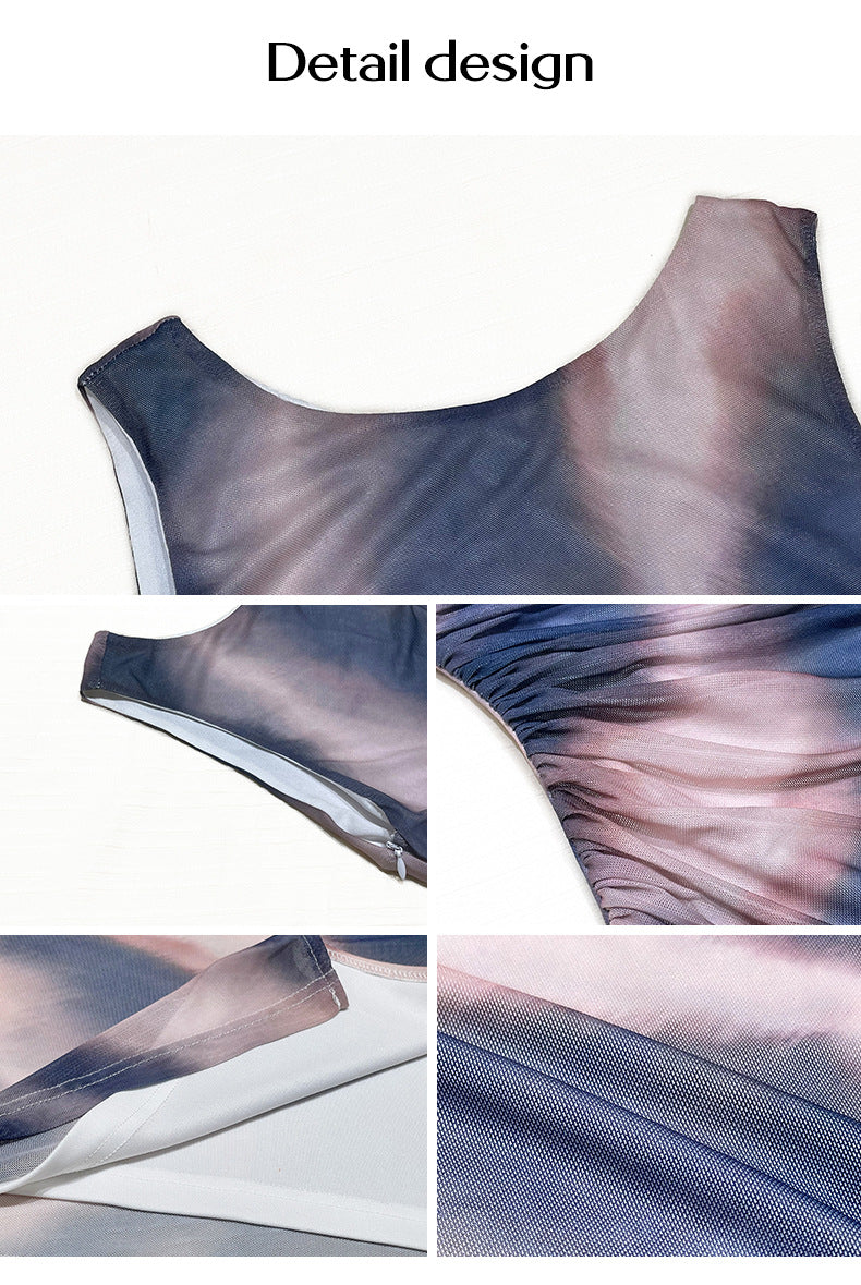 Elegant Slim Sleeveless Mesh Dress