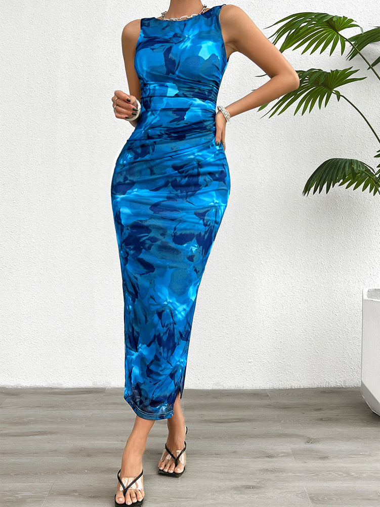 Elegant Slim Sleeveless Mesh Dress