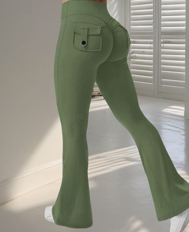 Flared Yoga Pants With Pockets