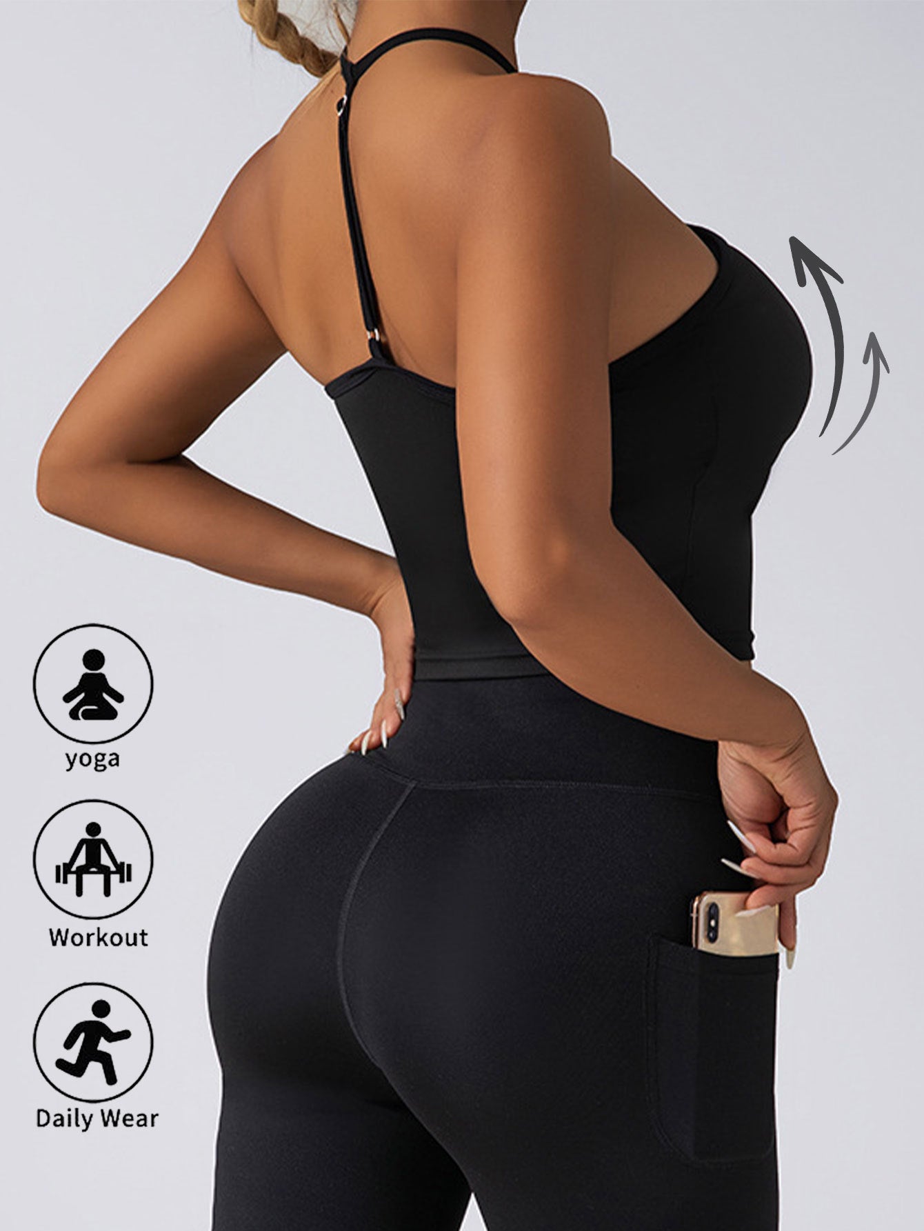 Crop Top W/ Built In Pads Sports Bras