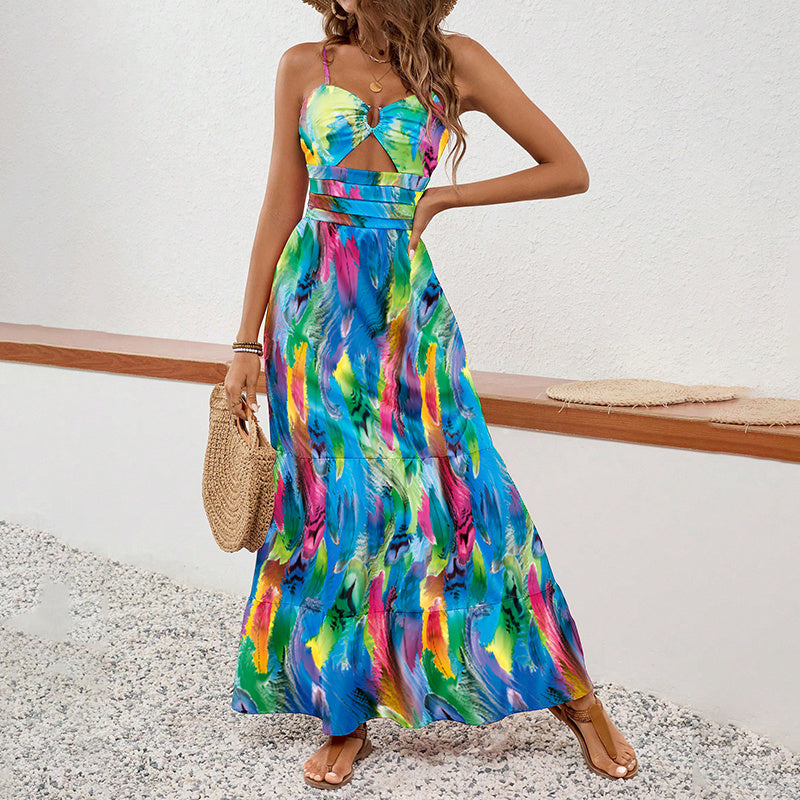 Sleeveless Boho Floral Maxi Sundress