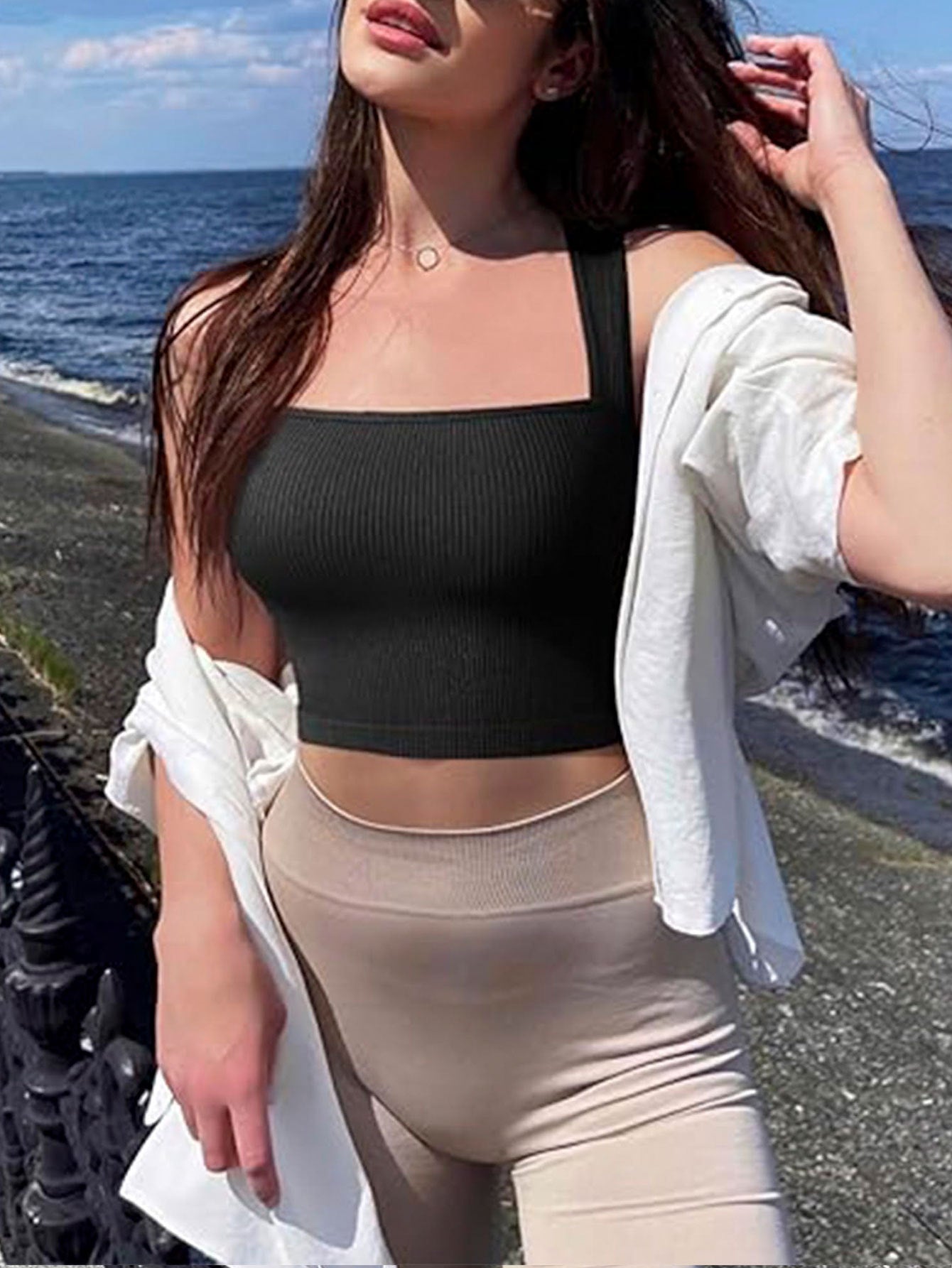 Strappy Medium Padded Push Up Sports Bra