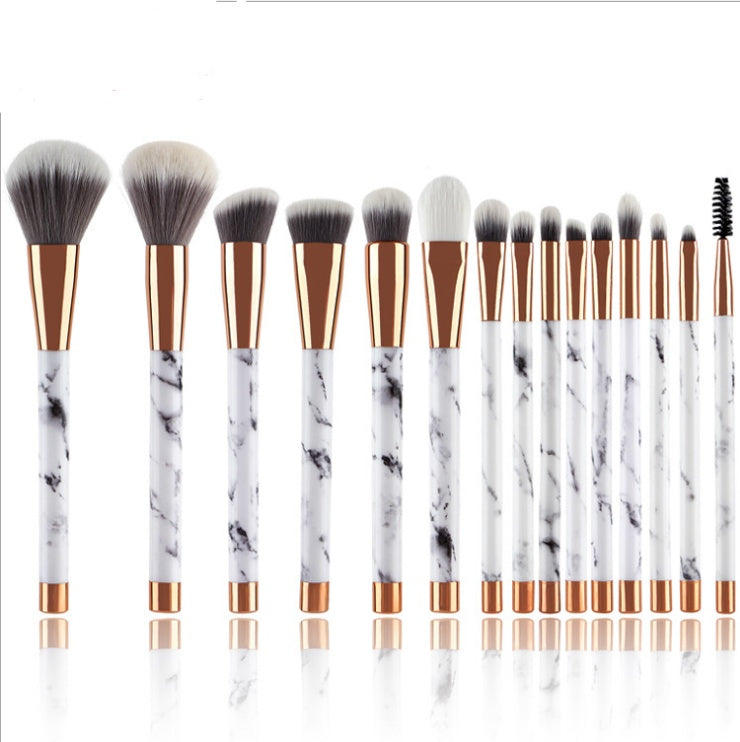 15 Pcs Marble Makeup Brush Set