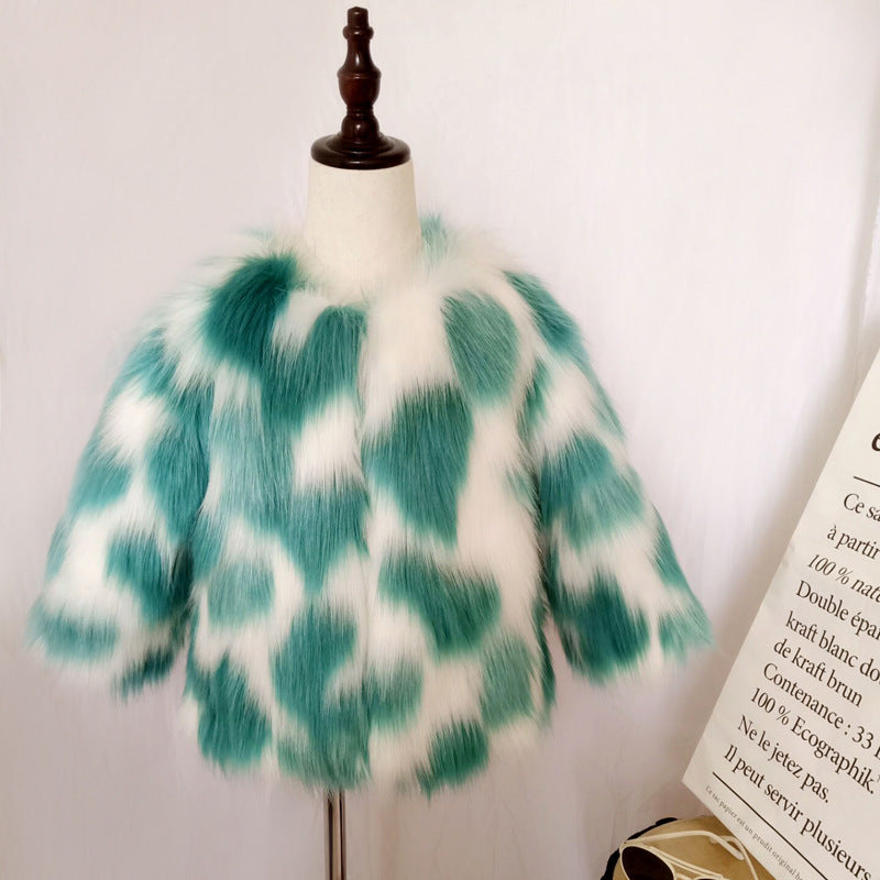 Children's Jacket Warm Wool Faux Fur Cotton Coat