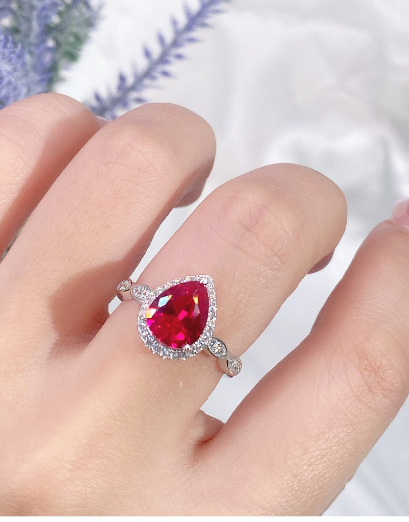 S925 Sterling Silver Colored Gem Ring