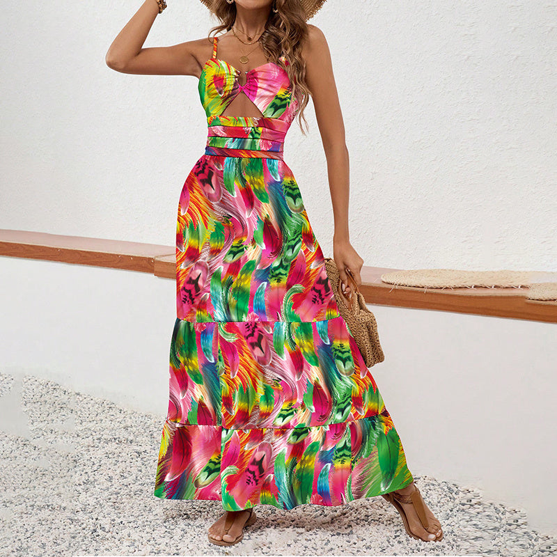 Sleeveless Boho Floral Maxi Sundress