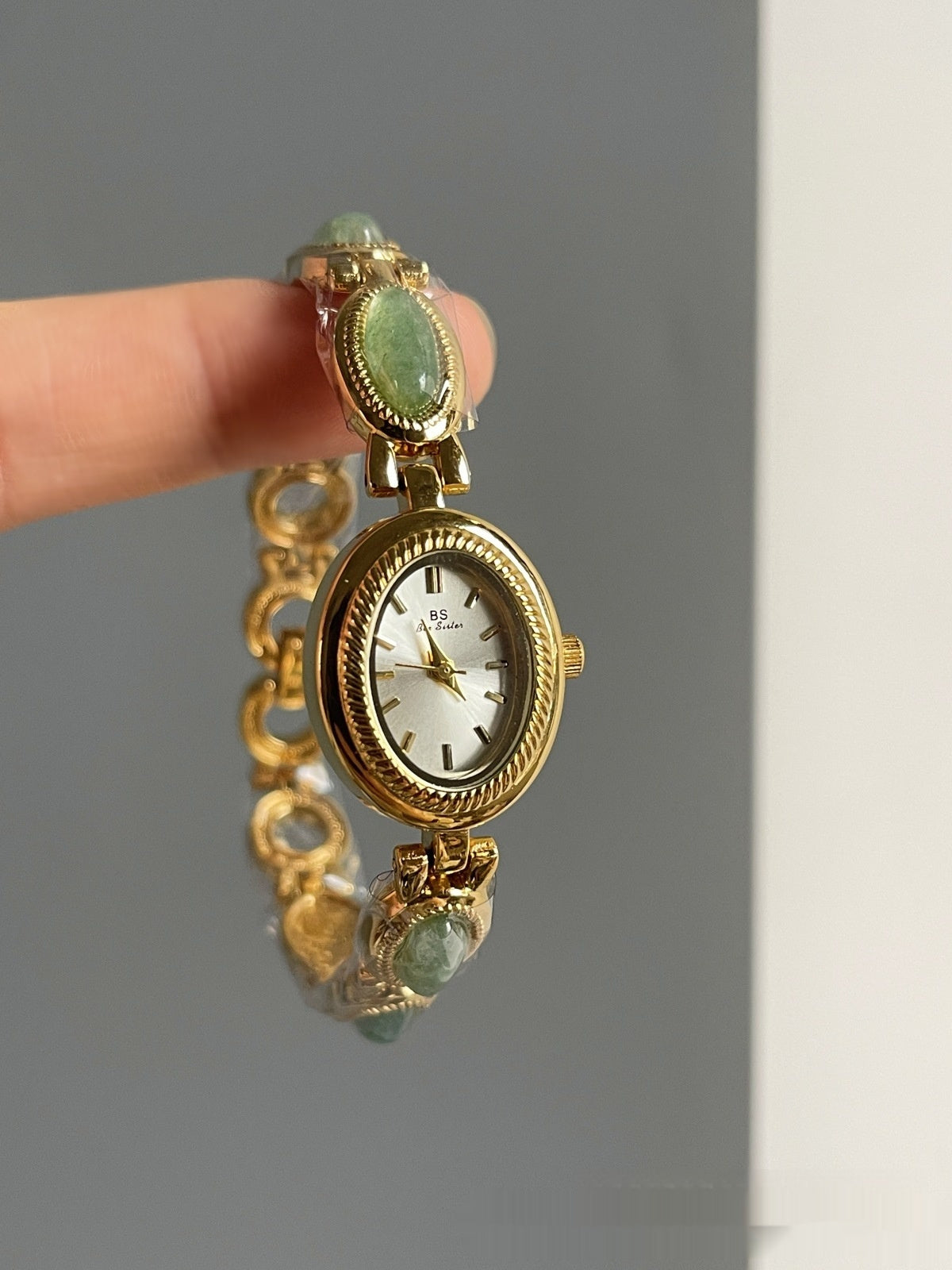 Small Female Jade Oval Dial Watch