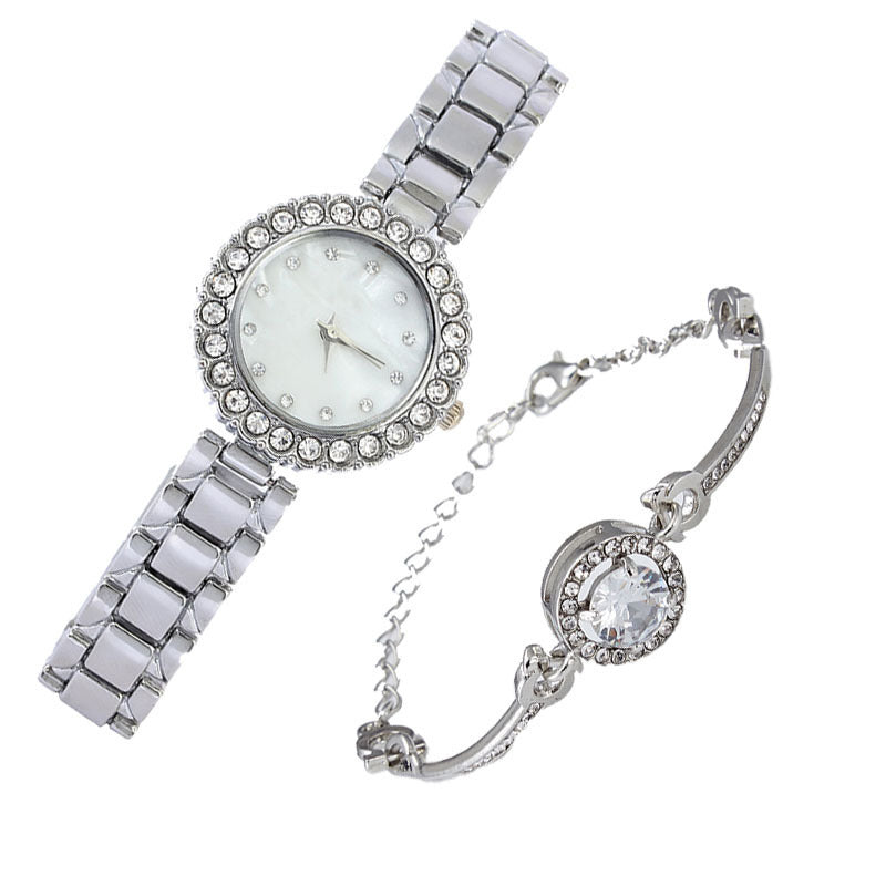 Women's Casual Diamond Quartz Bracelet & Watch