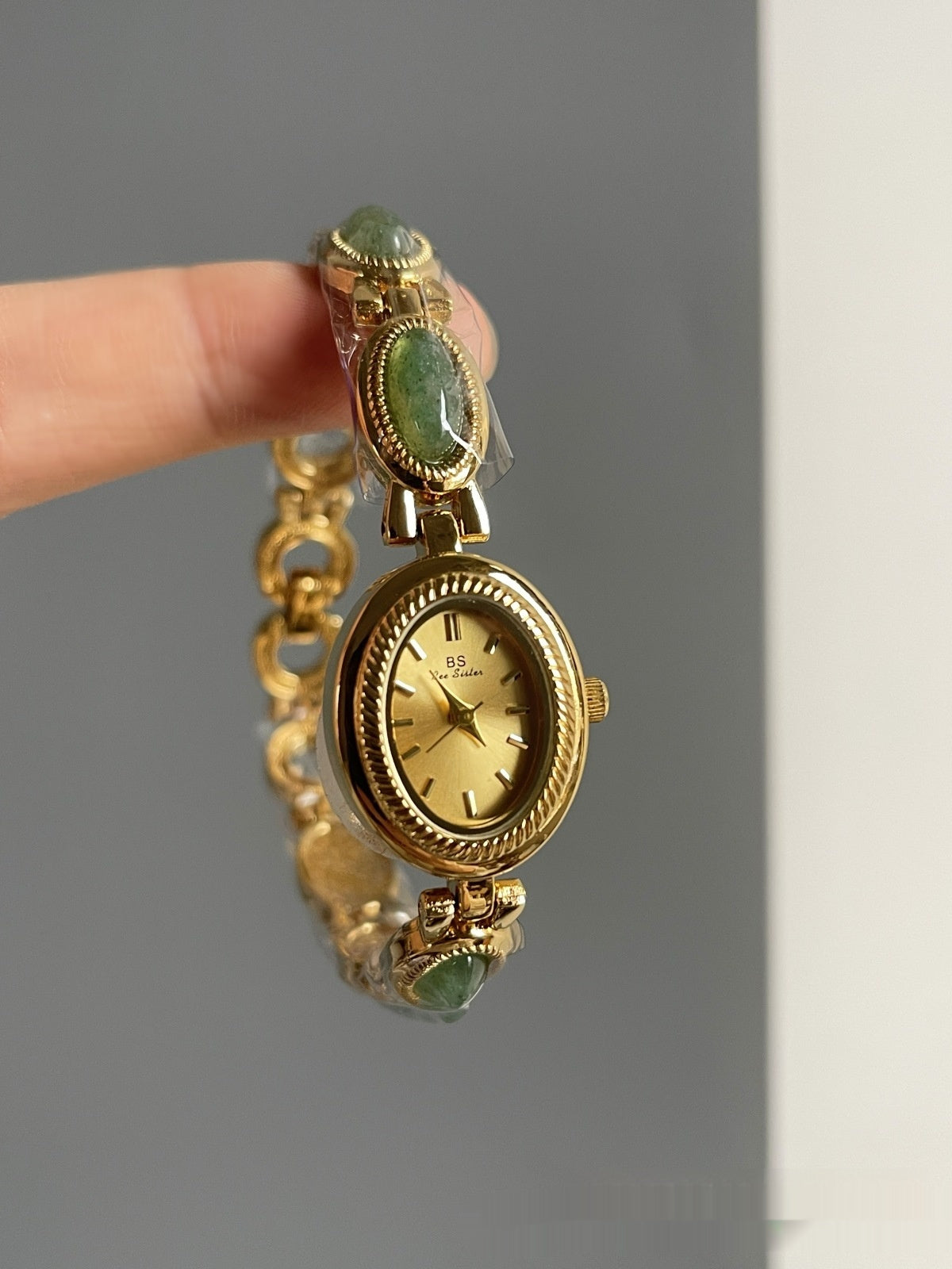 Small Female Jade Oval Dial Watch