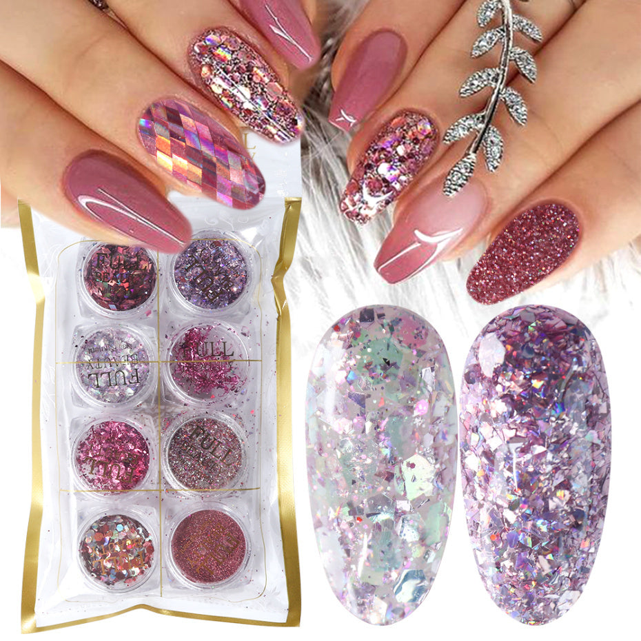 Mix Glitter Nail Art Powder Flakes Set