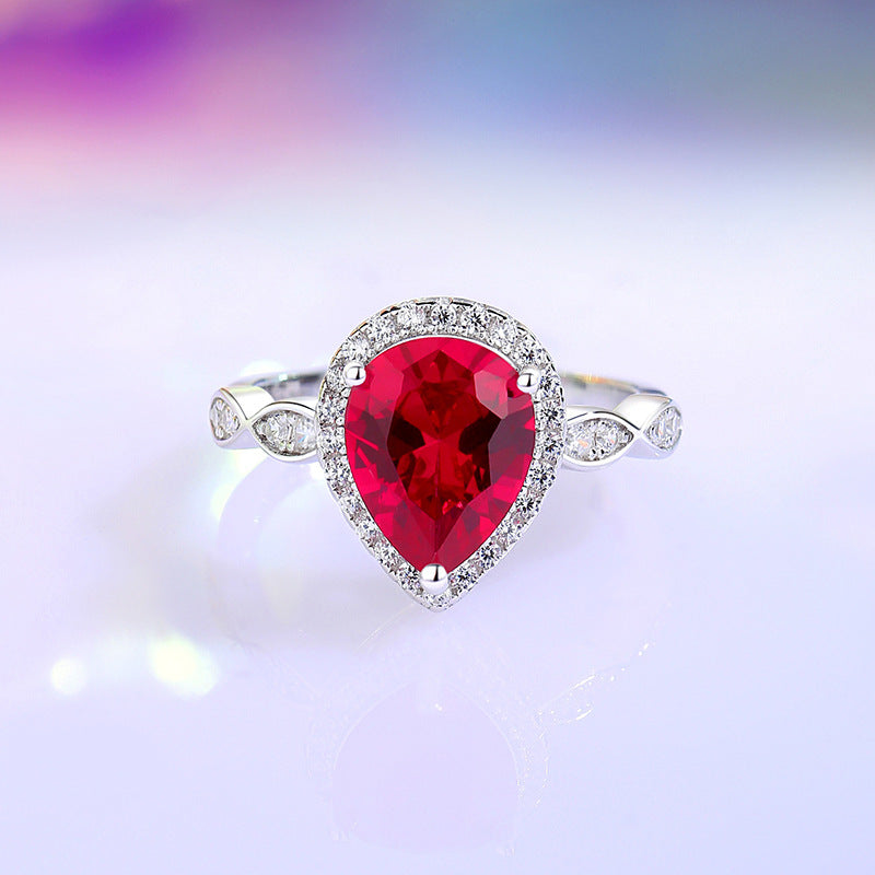 S925 Sterling Silver Colored Gem Ring