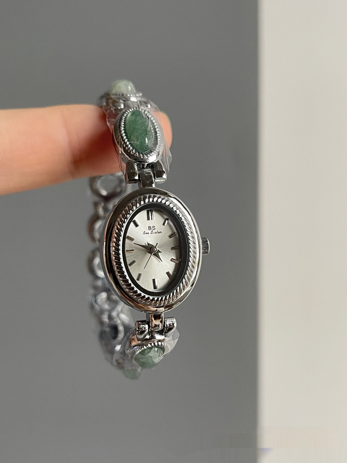 Small Female Jade Oval Dial Watch