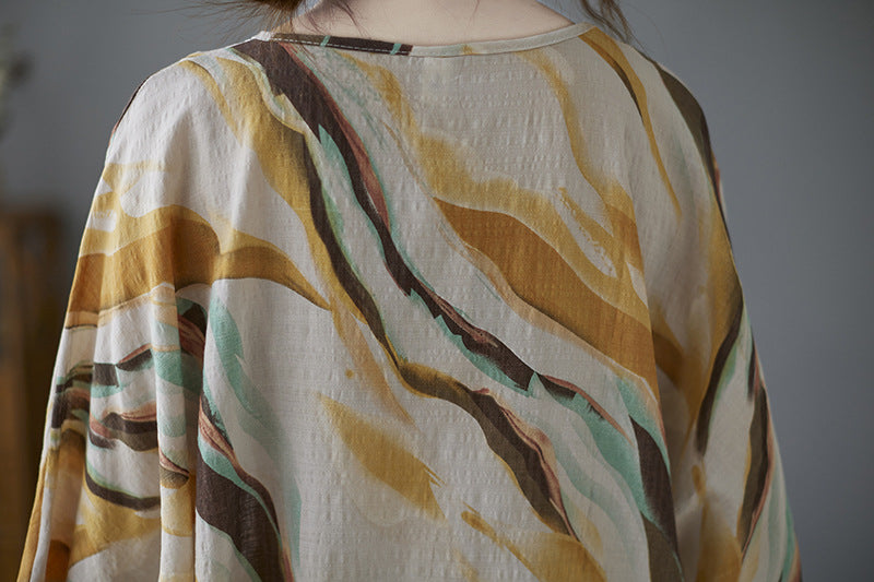Cotton & Linen Art Batwing Sleeve Shirt