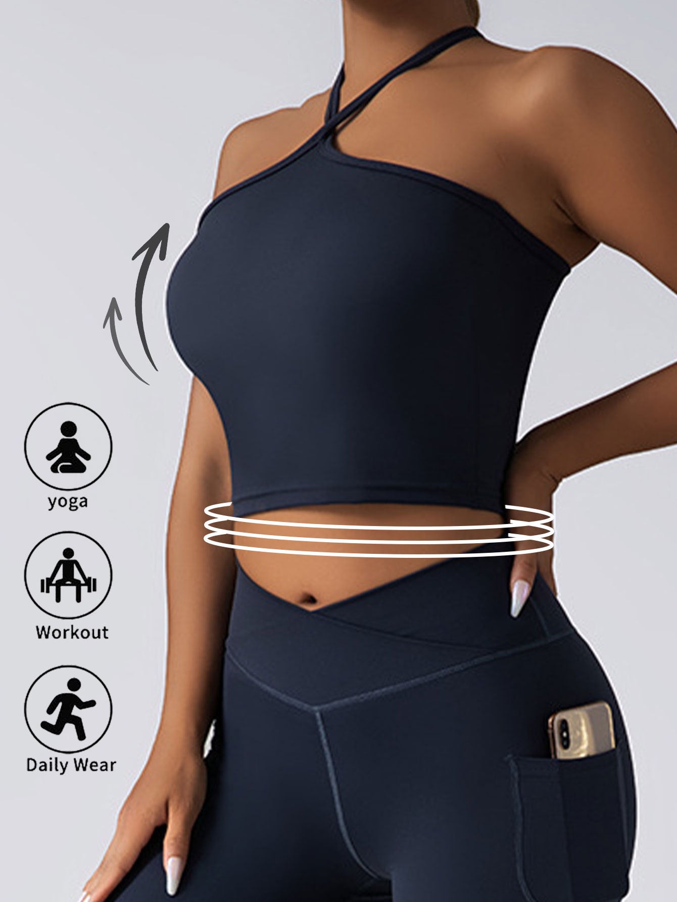 Crop Top W/ Built In Pads Sports Bras