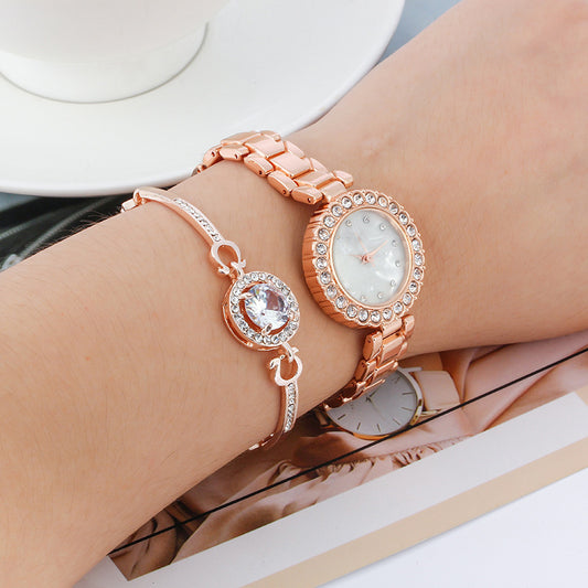 Women's Casual Diamond Quartz Bracelet & Watch