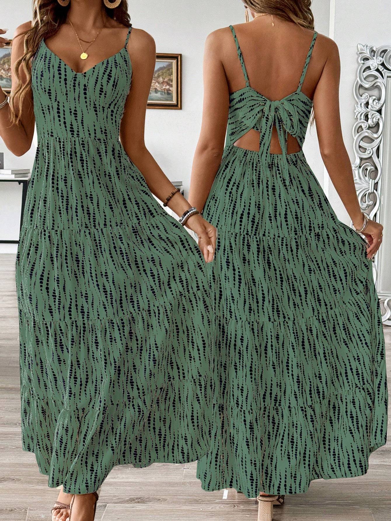 Bohemian Style Suspender Maxi Stitching Dress