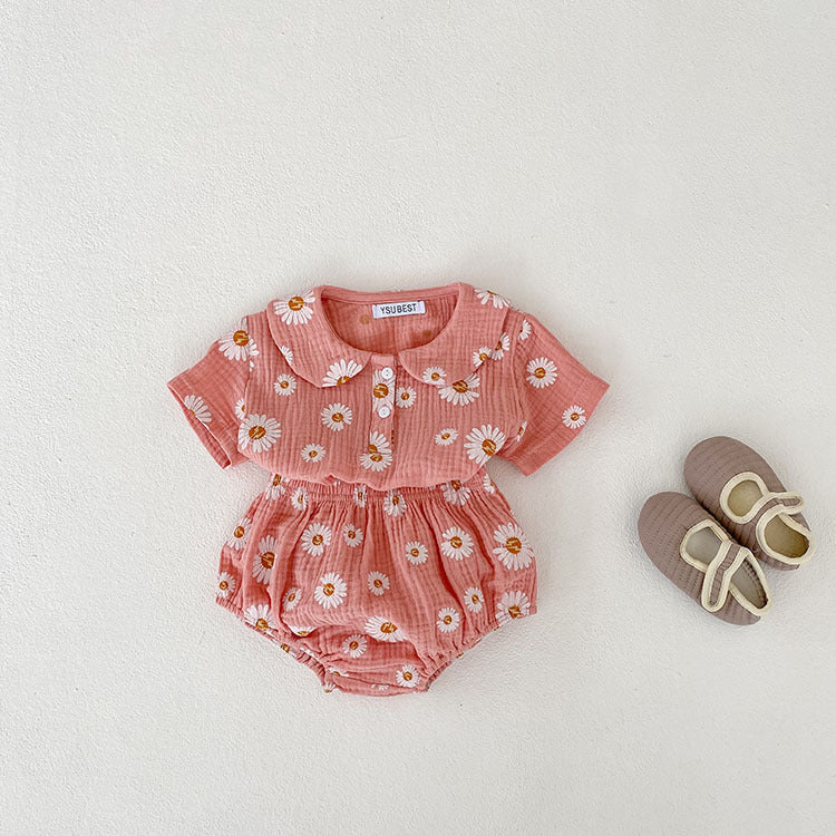 Baby Girl Suit Korean Style Short Sleeve Top