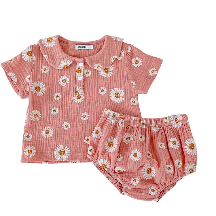 Baby Girl Suit Korean Style Short Sleeve Top
