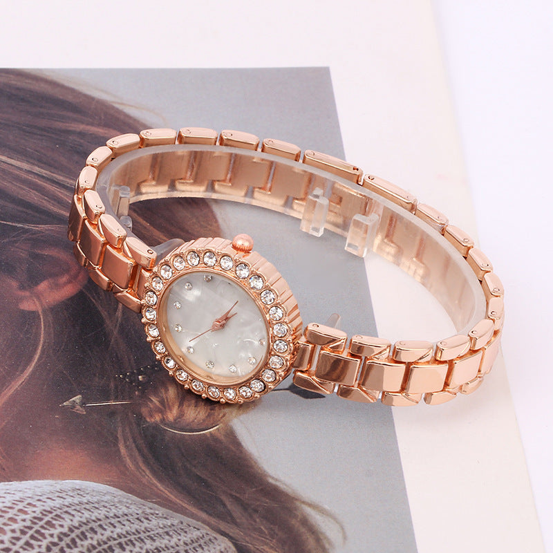 Women's Casual Diamond Quartz Bracelet & Watch