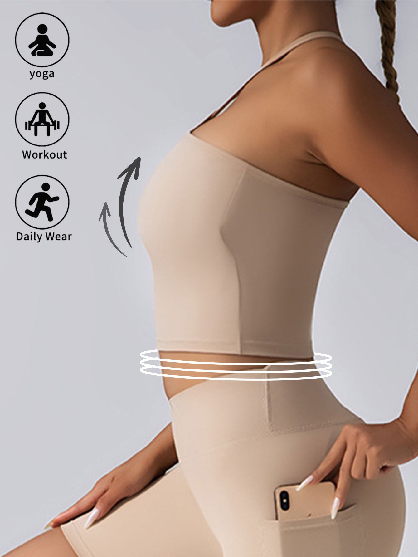 Crop Top W/ Built In Pads Sports Bras