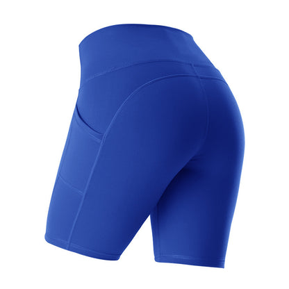 High Waist Elastic Yoga Shorts W/ Pockets