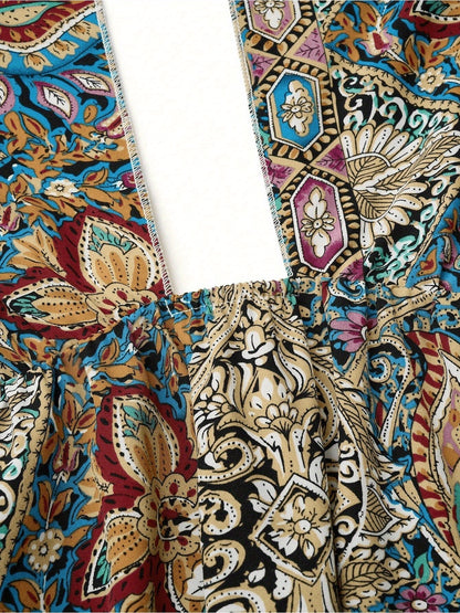 Maxi Dress High Waisted Cross Halter Neck W/ Tie Detail