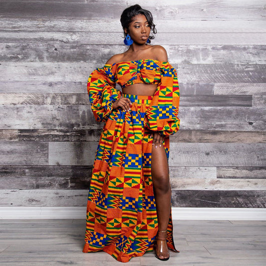 Printed African Style Skirt & Top