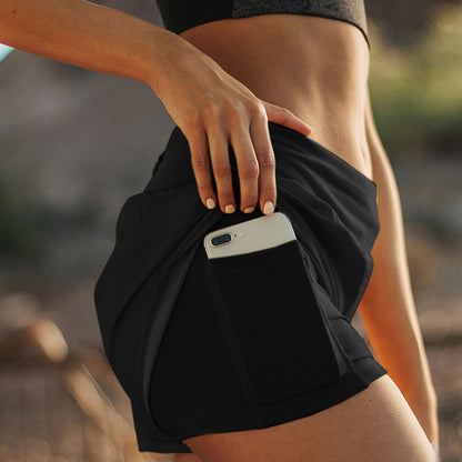 Double Layered Sports Shorts W/ Pockets