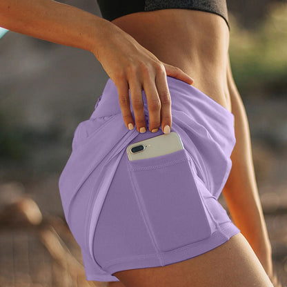 Double Layered Sports Shorts W/ Pockets