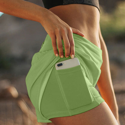 Double Layered Sports Shorts W/ Pockets