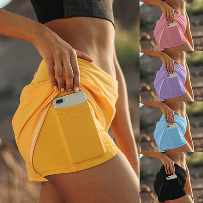 Double Layered Sports Shorts W/ Pockets