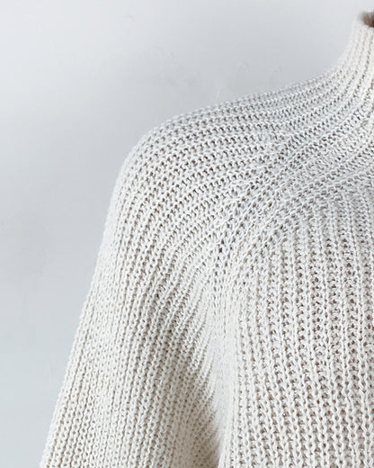 Long Solid Turtleneck Sweater Dress