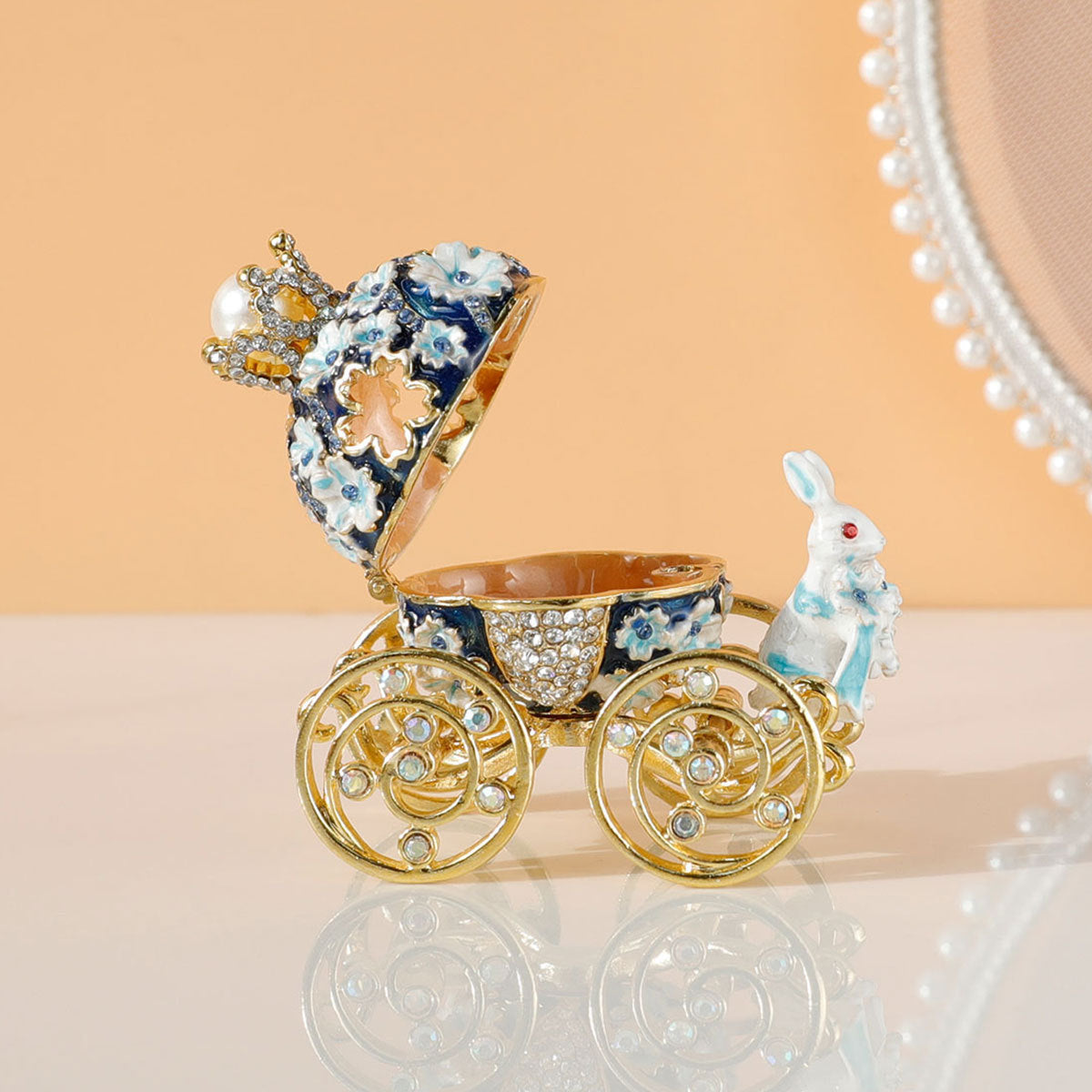 Creative Princess Carriage Cherry And Bunny Ornament Storage Box