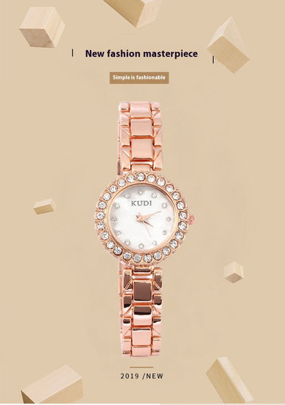 Women's Casual Diamond Quartz Bracelet & Watch