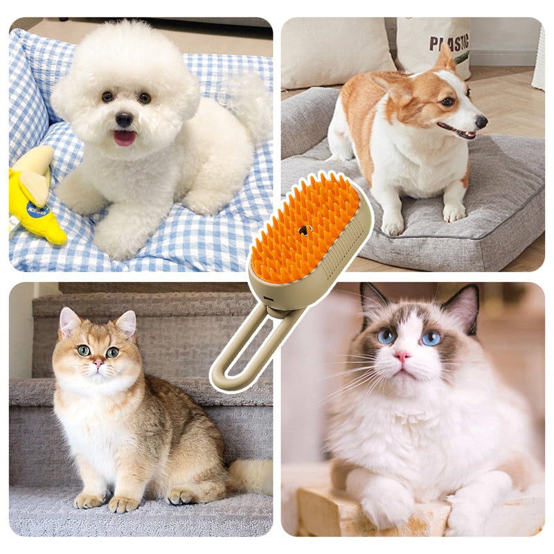 Steam 3 In 1 Electric Spray Pet Hair Brush