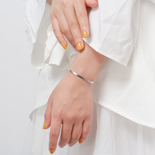 S925 Sterling Silver Flat Snake Bone Bracelet