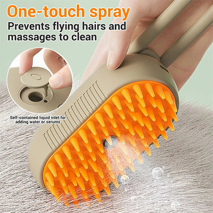 Steam 3 In 1 Electric Spray Pet Hair Brush